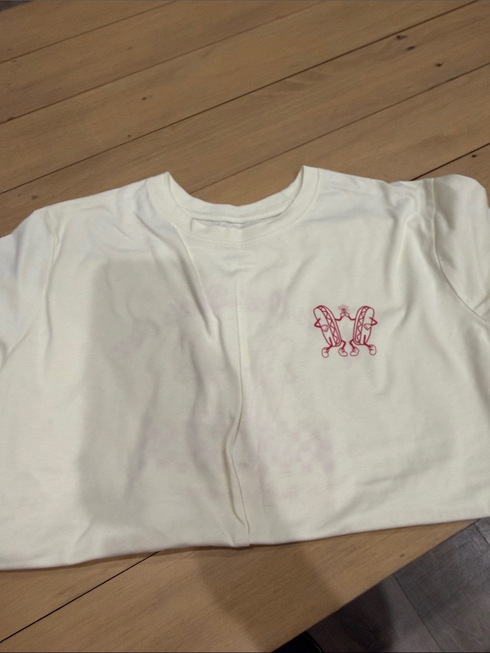 Cream with red text T shirt from Target
